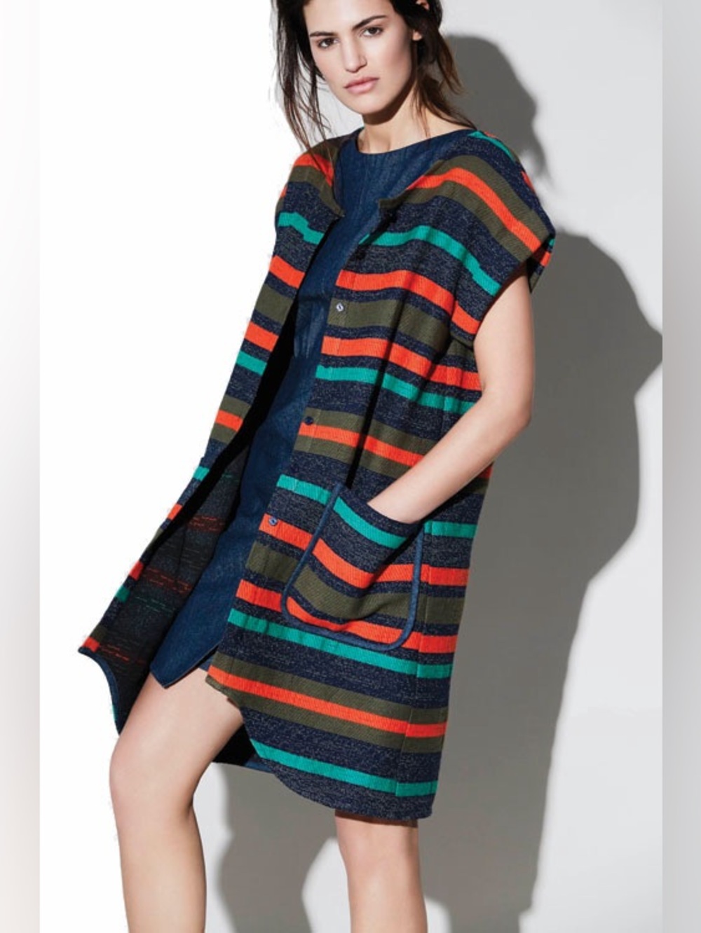 Eve Gravel button up dress multi color size small